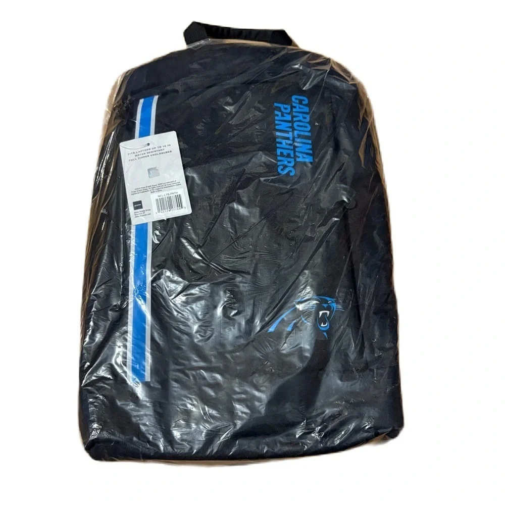 NFL Carolina Panthers Backpack NEW Book Bag Laptop Bag Black Blue